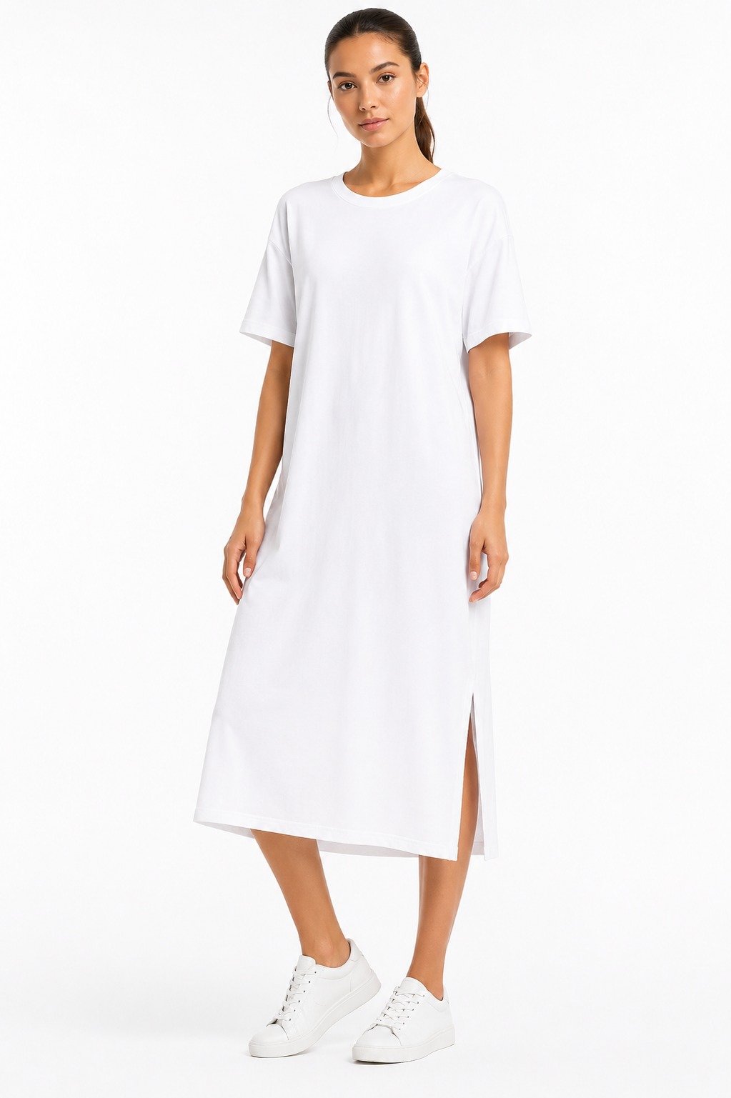 OYSHO DRESS WHITE 1045 white / M