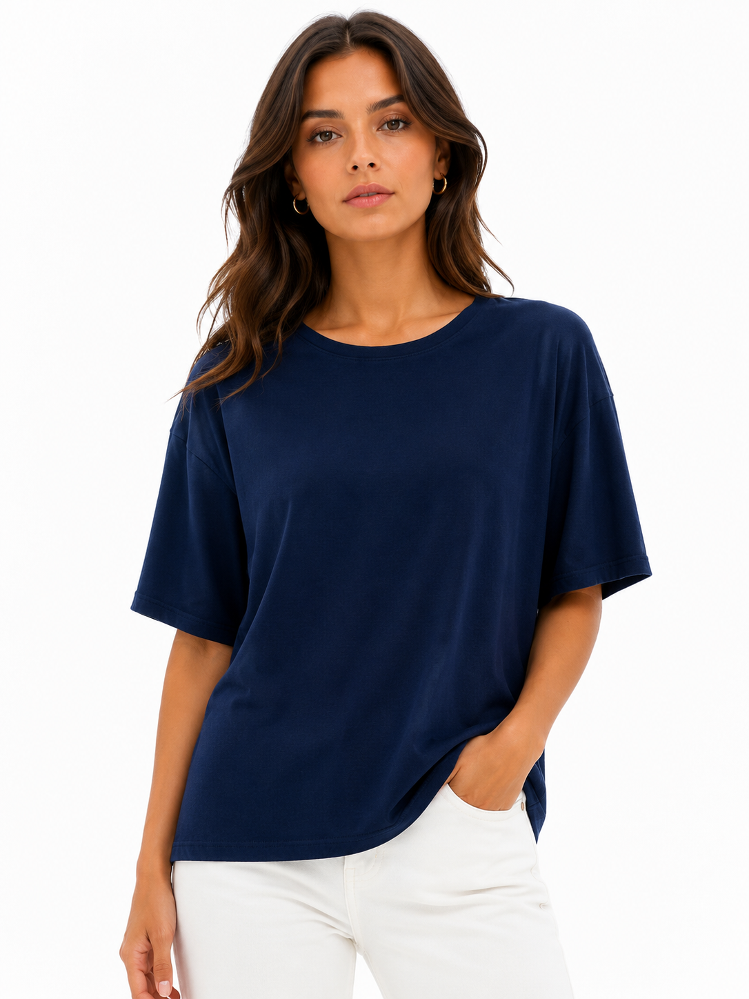 OYSHO T-SHIRT NAVY navy / L