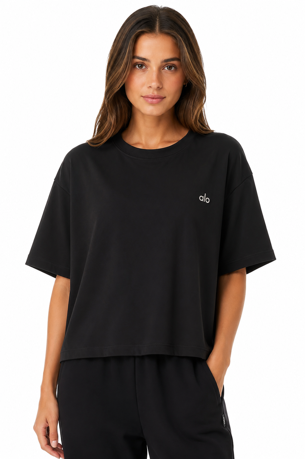 ALO T-SHIRT BLACK 1024 black / S