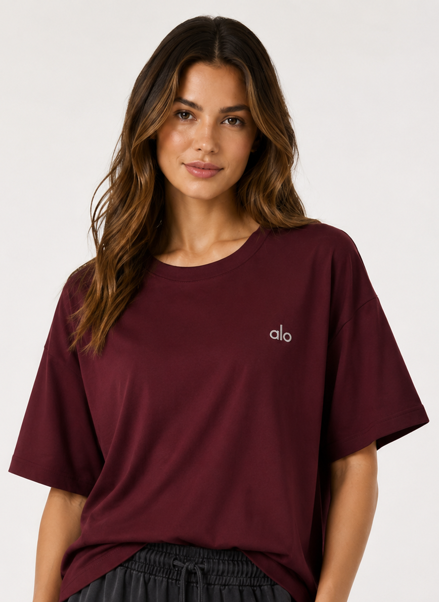 ALO T-SHIRT BORDO 1024 bordo / S