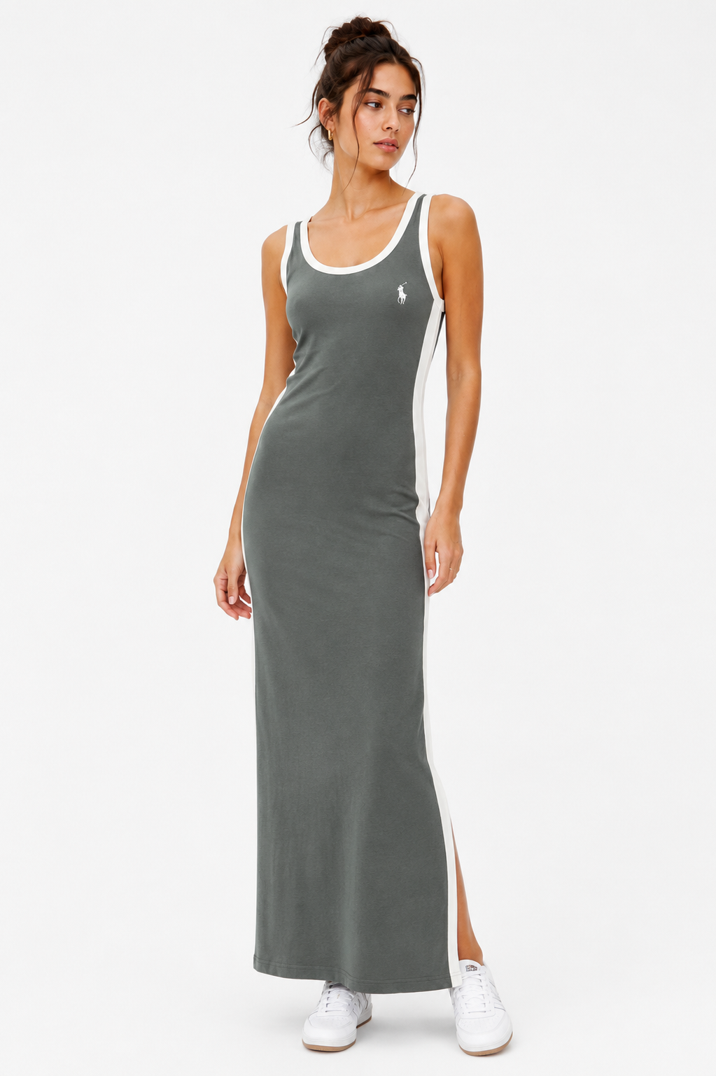 RALPH LAUREN DRESS GRN&WHT 4002 green&white / M