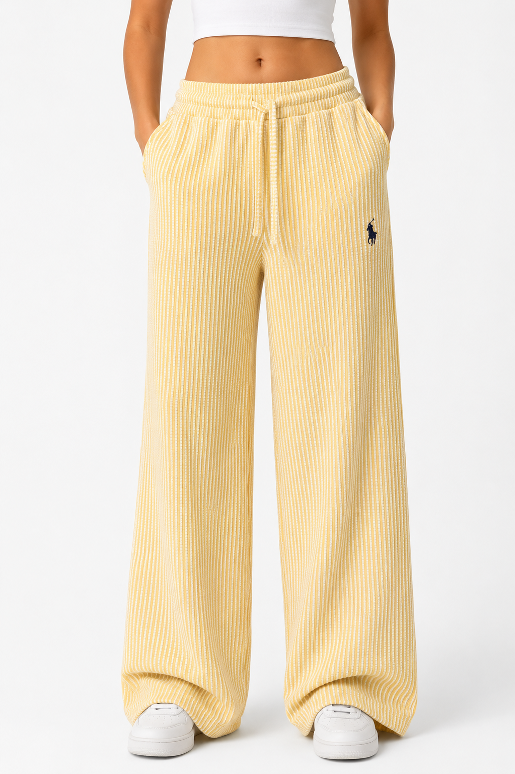 RALPH LAUREN PANTS PANT YLW&WHT 5033 yellow&white / S