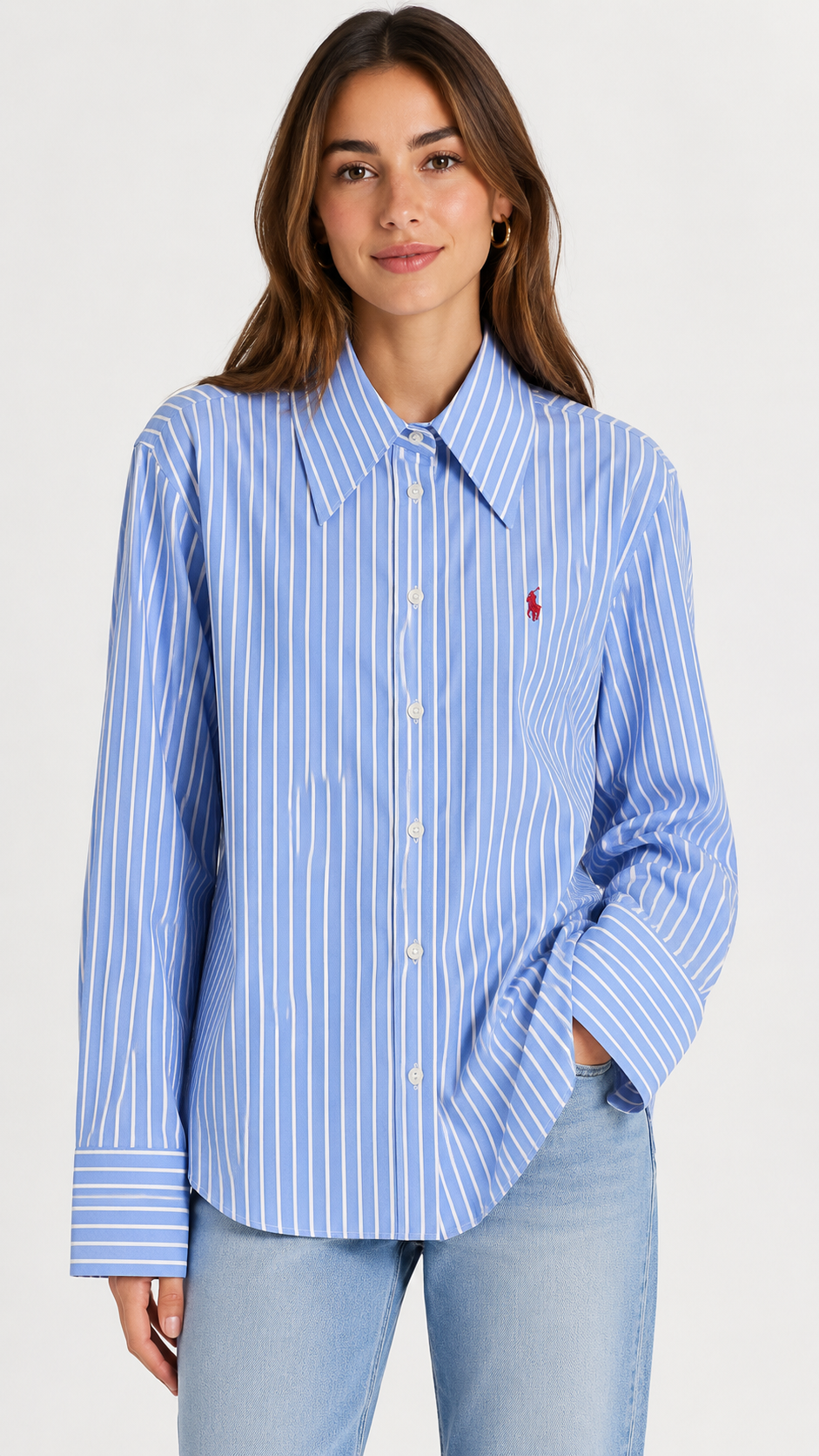 RALPH LAUREN SHIRT BLUE&WHT blue&white / S
