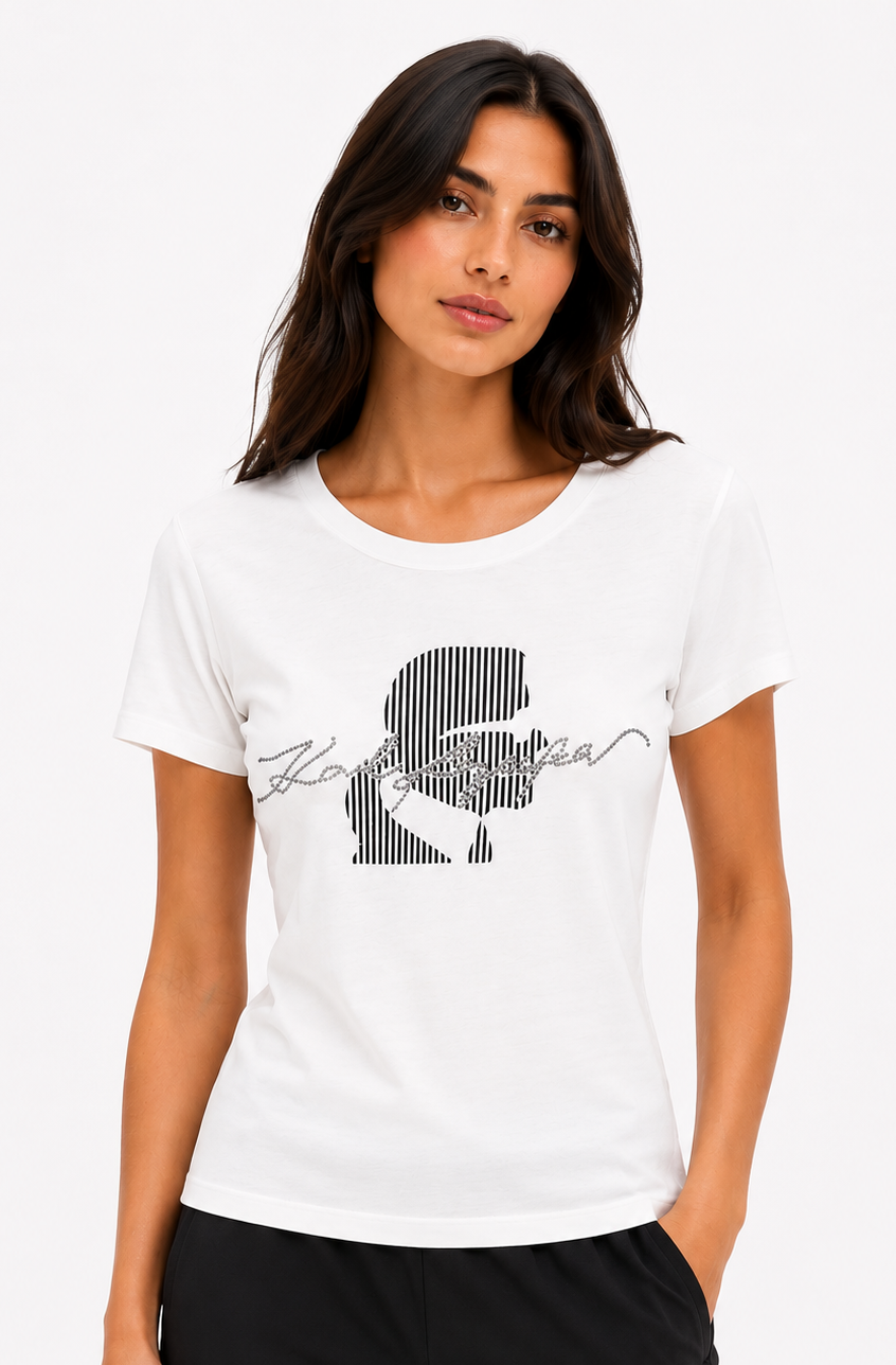 KARL LAGERFELD I-SHIRT T-SHIRT B-2056 white / S