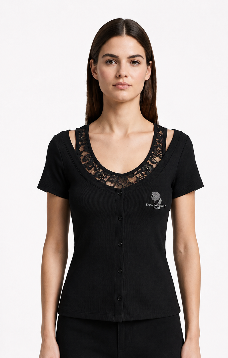 KARL LAGERFELD T-SHIRT R-1027 black / S