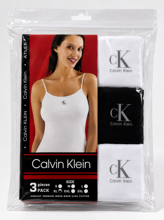 CALVIN KLEIN TANK *3 WHT&BLK white&black / M