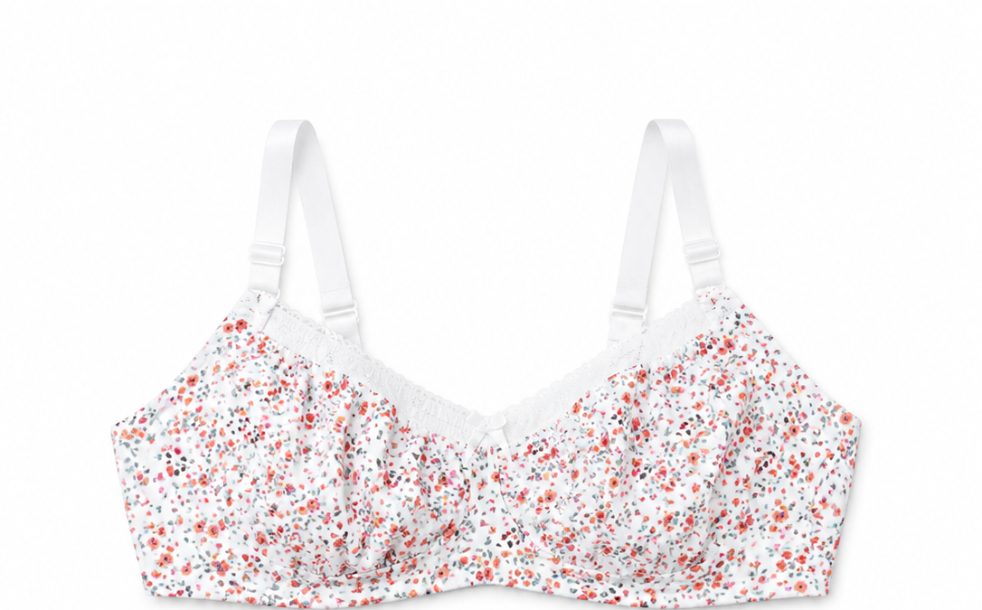 QUEENTEX BRA UNDERWEAR WHT&MULTI white&multi / M