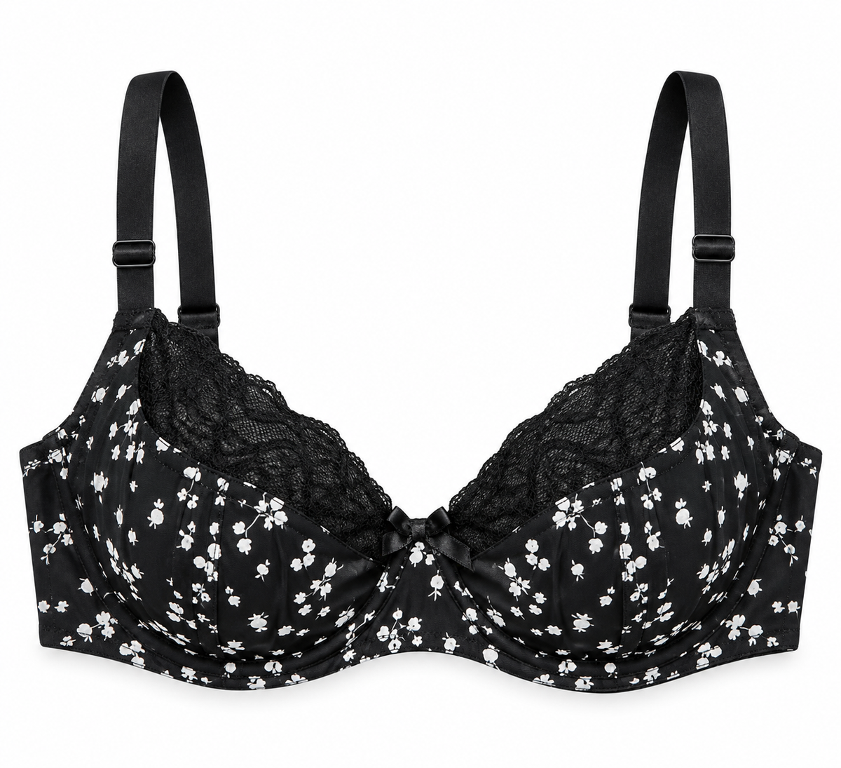 Queentex Bra Underwear Black & White Bra Underwear M / Black & White