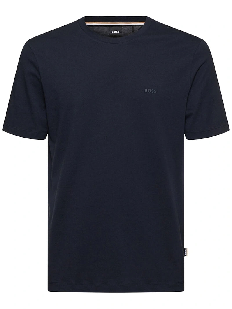 Boss: Thompson Logo Cotton Jersey T-shirt - Navy -Men Navy / M