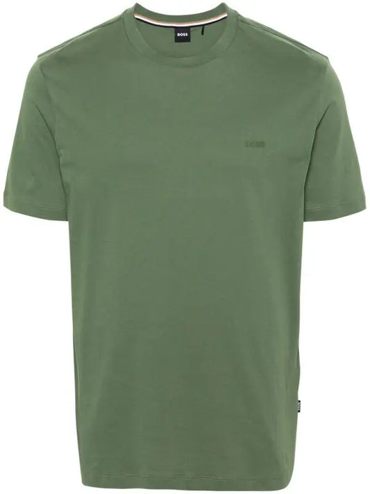 Boss: Thompson Logo Cotton Jersey T-shirt - Green -Men