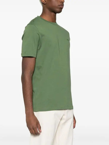Boss: Thompson Logo Cotton Jersey T-shirt - Green -Men