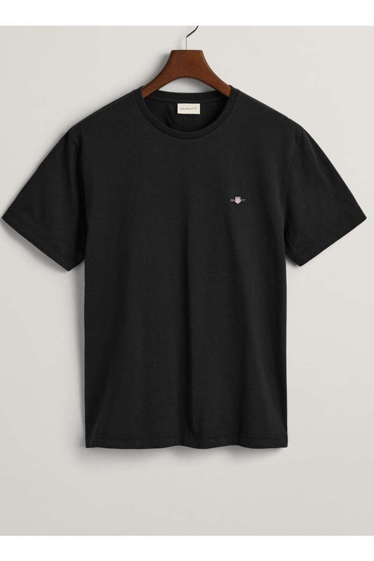 GANT Shield Regular Fit t-shirt Round Neck Black, One Colour