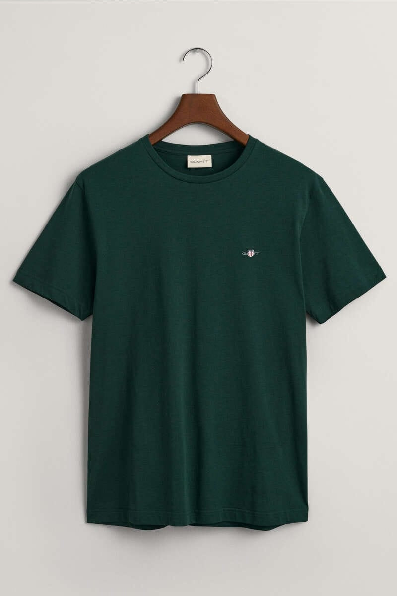 GANT Shield Regular Fit t-shirt round neck dark green, One Colour Green / M