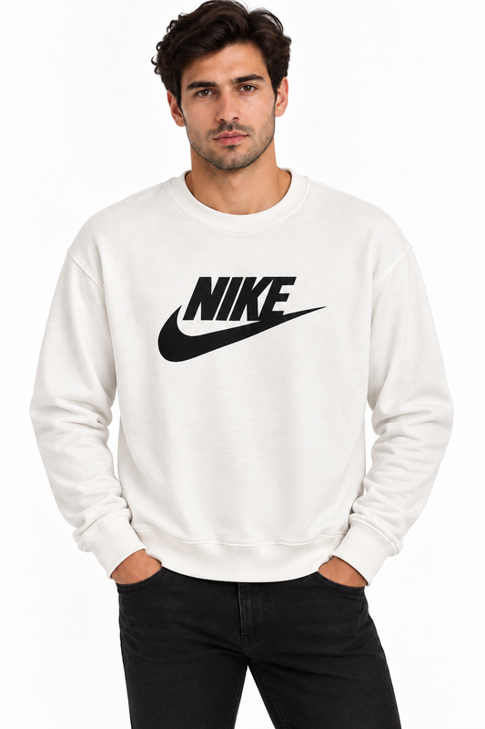 NIKE SWEATSHIRT SWEAT white / M