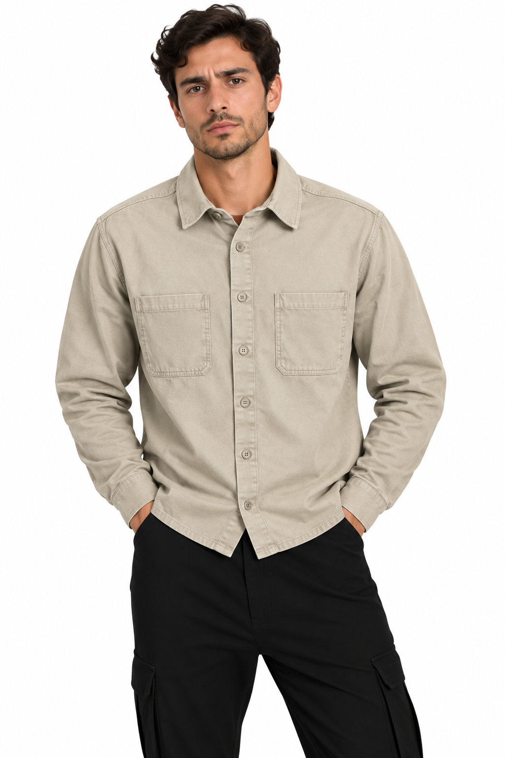 Zara Shirt Beige 401 Beige / S