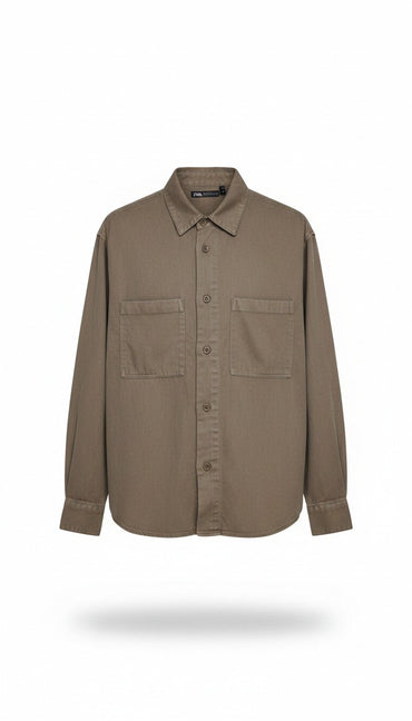 Zara Shirt Brown 401 Brown / S