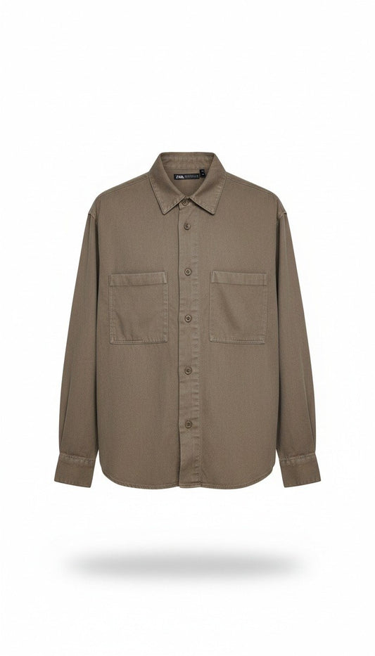 Zara Shirt Brown 401 Brown / S