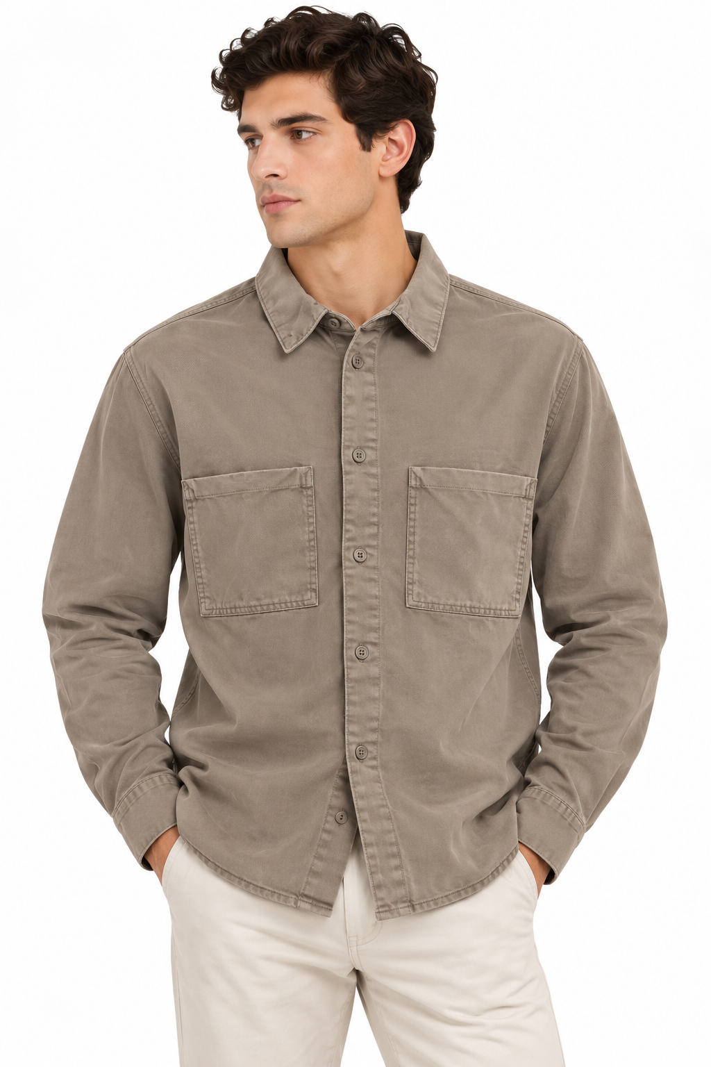 Zara Shirt Brown 401 Brown / L