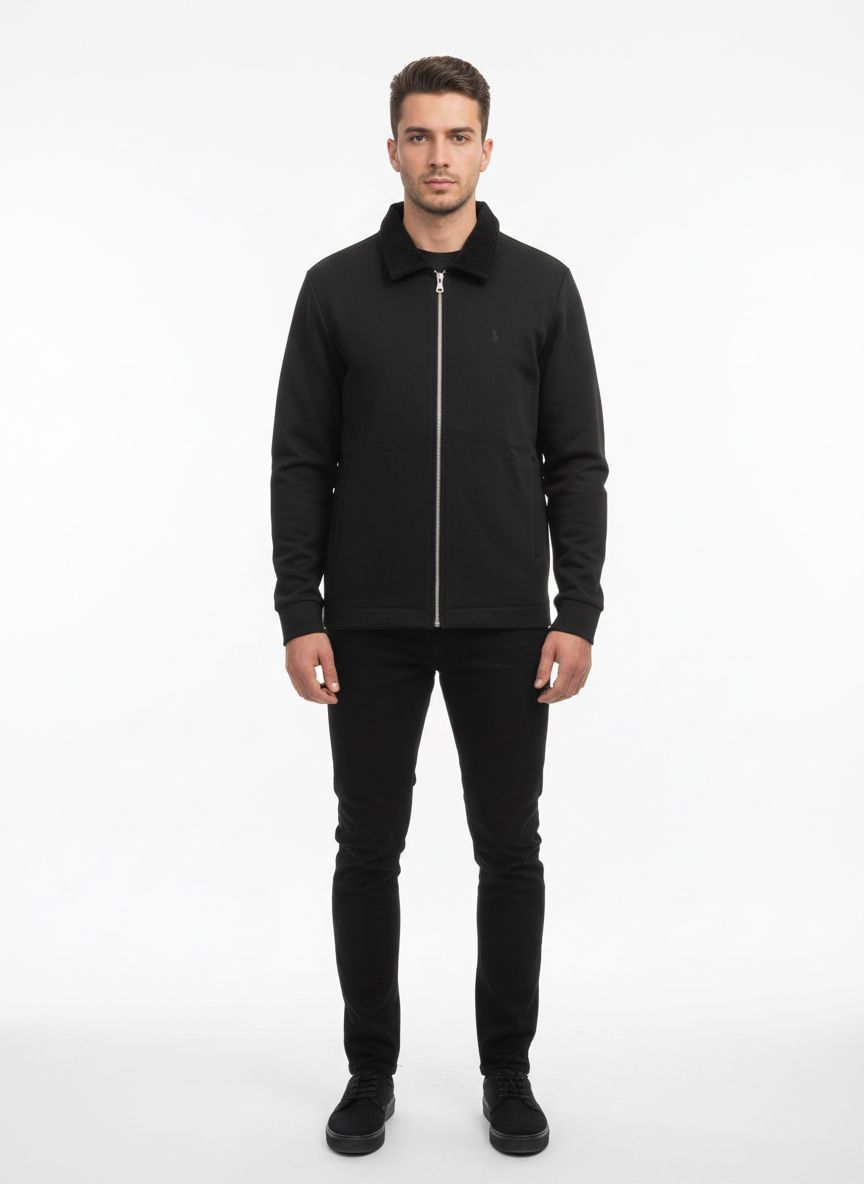 Polo Jacket RLS-7332 Full Black / S