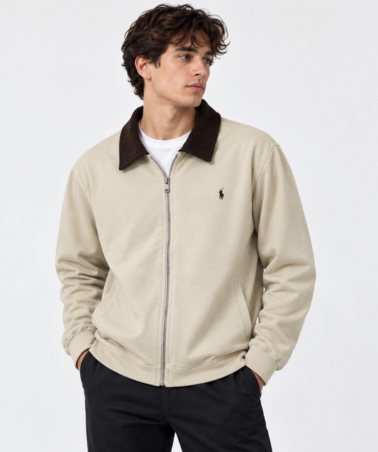 Polo Jacket Rls-7332 Beige & Brown Jacket XXL / Beige & Brown
