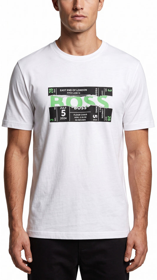 Boss T-Shirt White&Green&Black 013 White&Green&Black / M