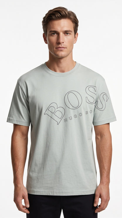 BOSS T-SHIRT WHT 01 GREY / Large