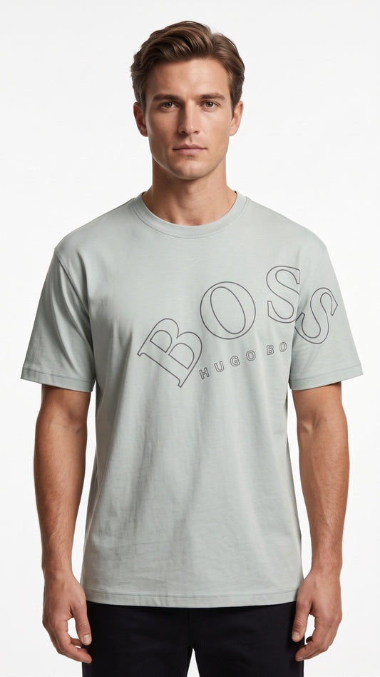 BOSS T-SHIRT WHT 01 GREY / Large
