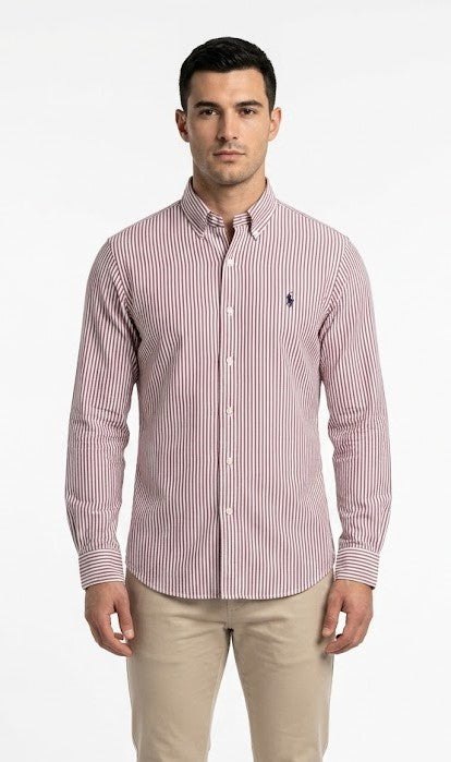 RALPH LAUREN SHIRT 8076 red&white / M
