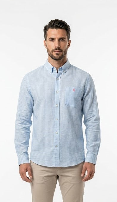 RALPH LAUREN SHIRT BLU&WHT 8073 blue&white / S