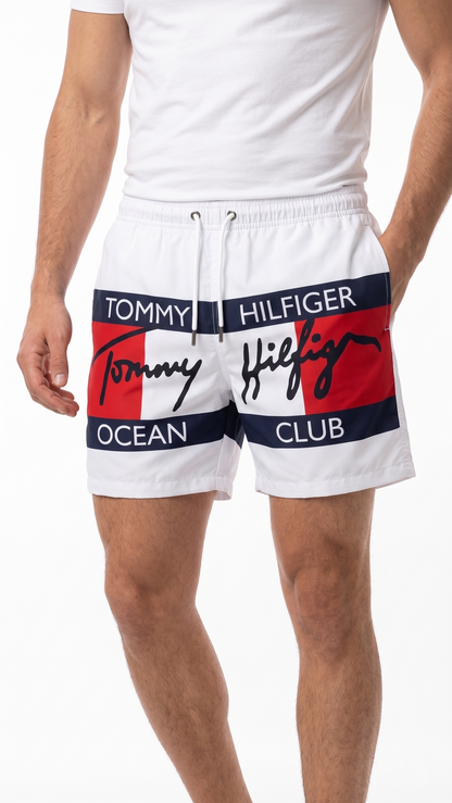 TOMMY SWIM SHORT 01 white / S