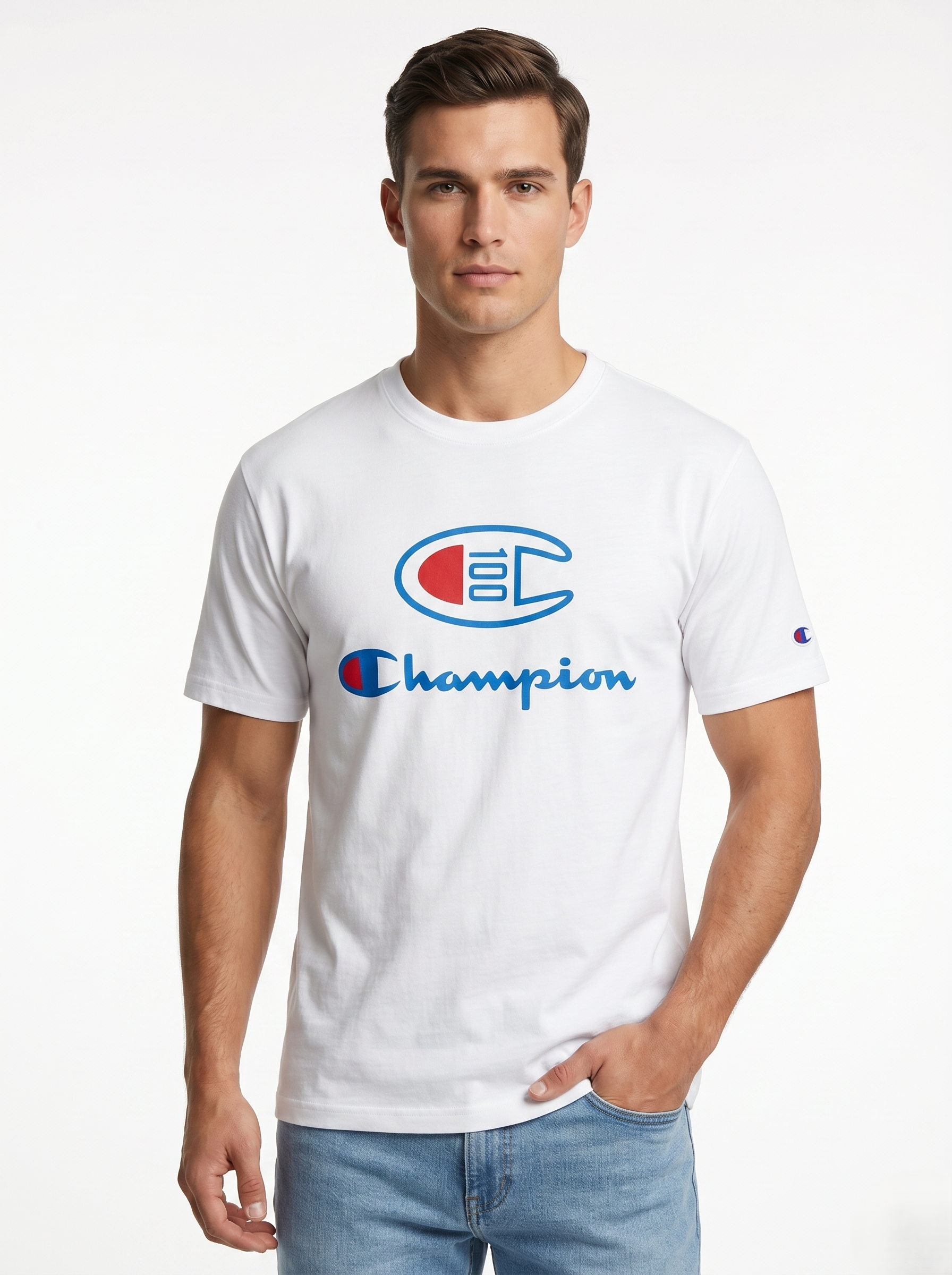 CHAMPION T-SHIRT white / M
