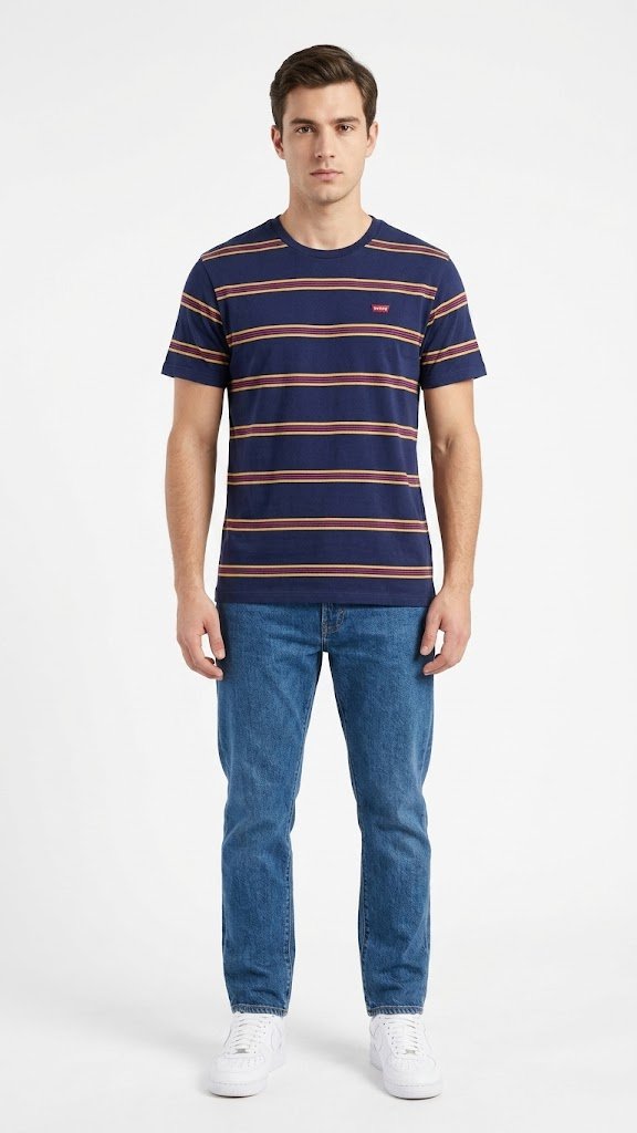 LEVIS T-SHIRT navy&yellow / XS