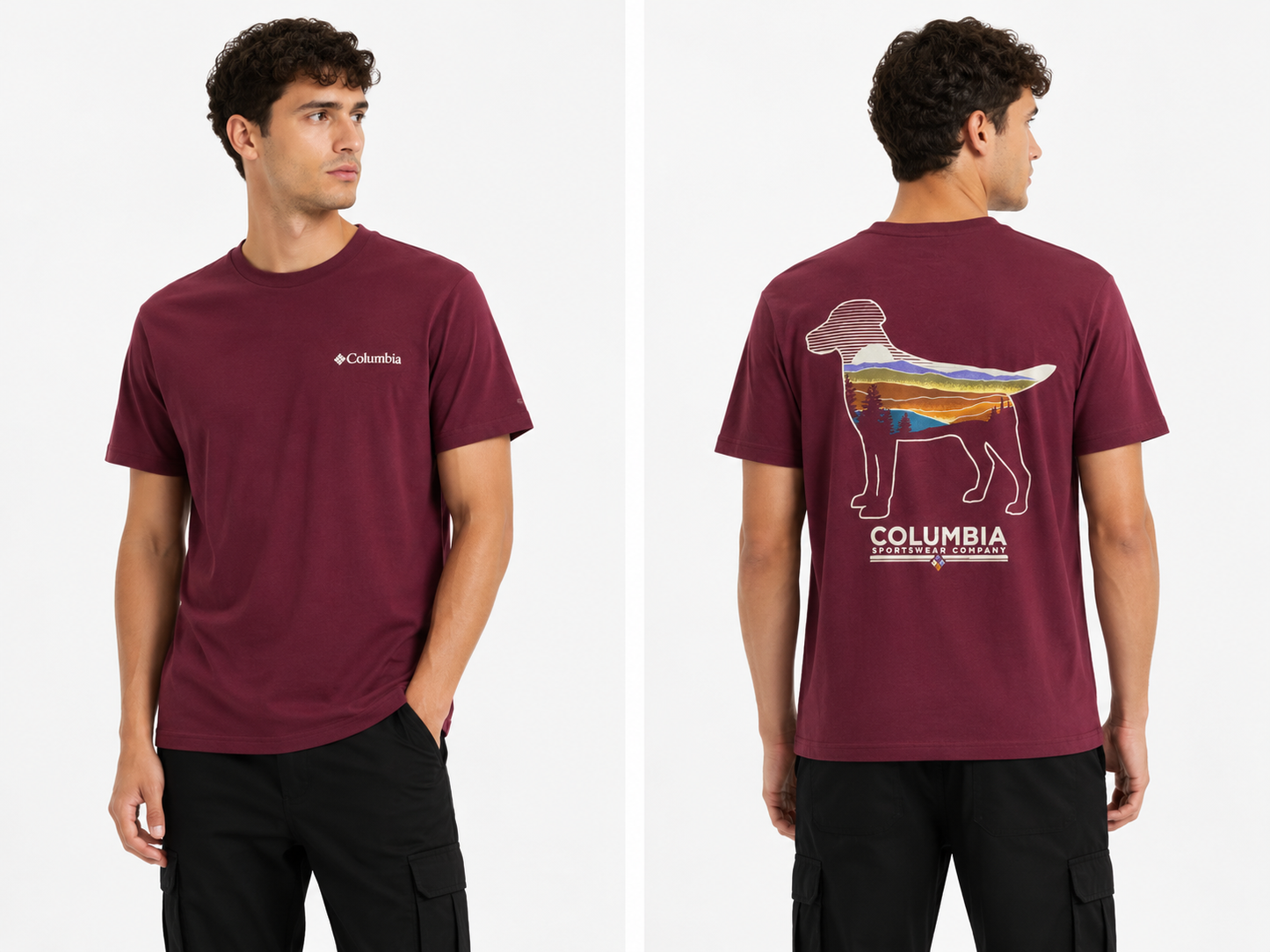COLUMBIA T-SHIRT BORDO bordo / S