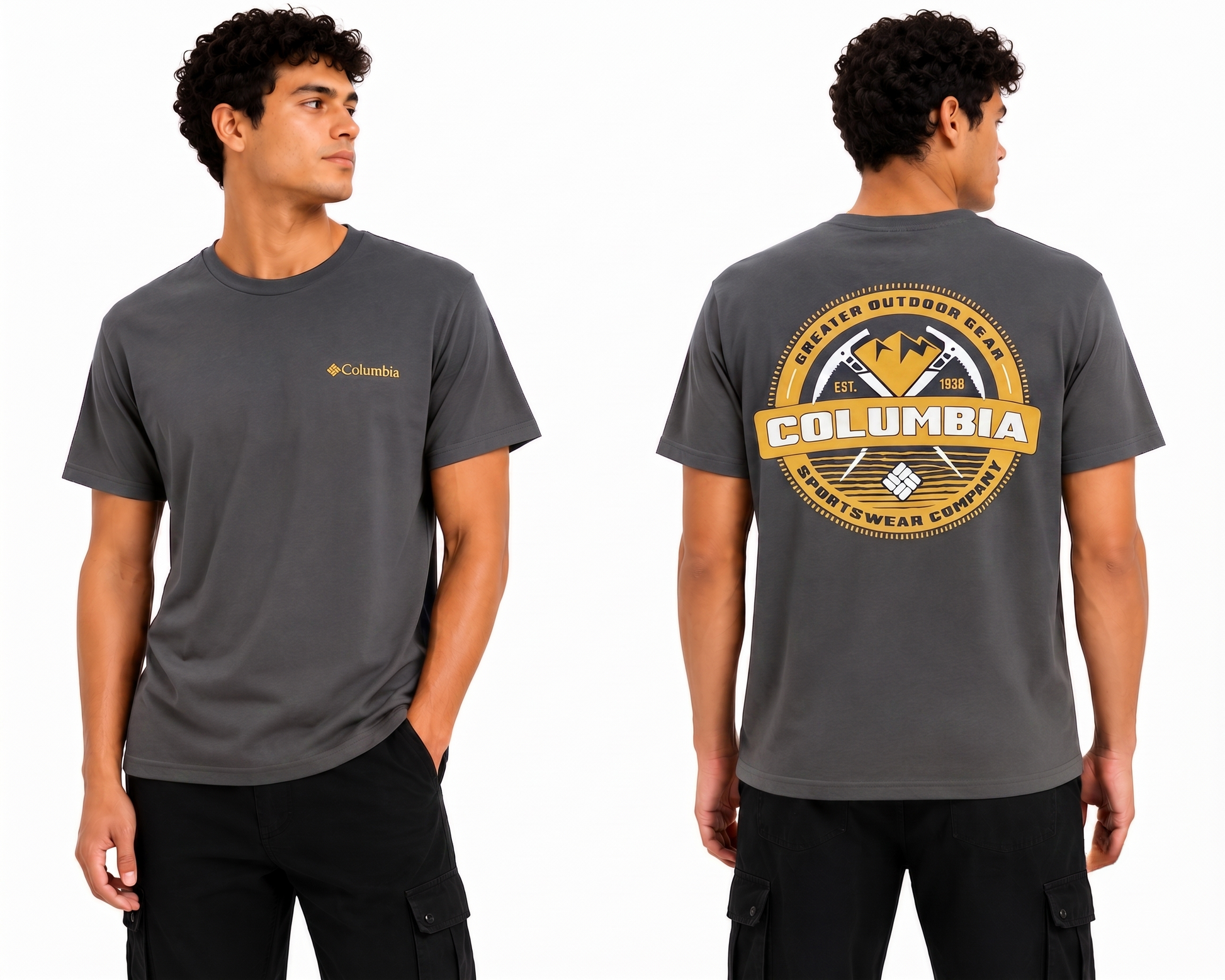 COLUMBIA T-SHIRT DARK GREY dark grey / S
