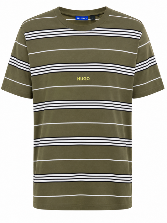 HUGO BOSS T-SHIRT GRN&WHT&BLK green&white&black / M