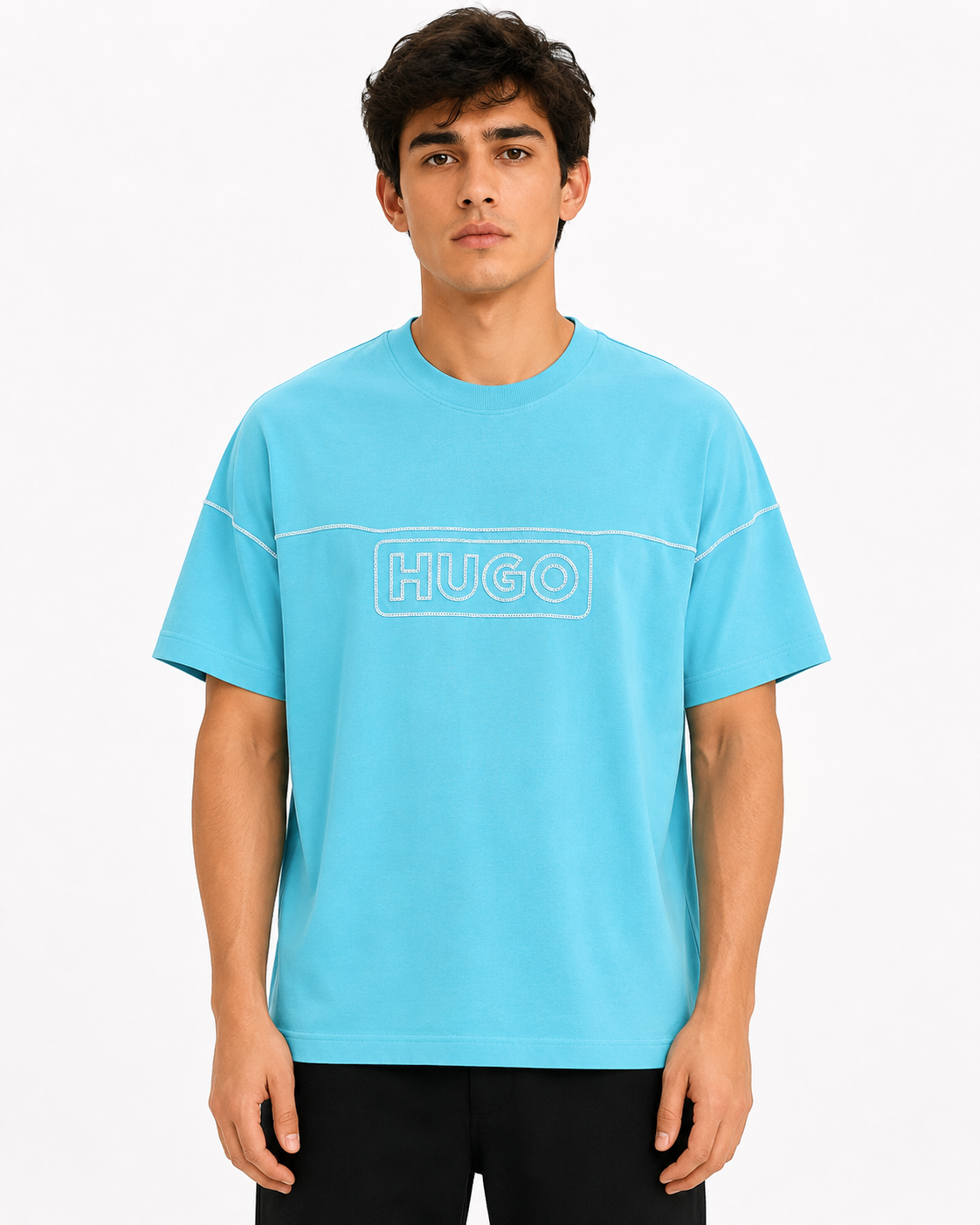 HUGO BOSS T-SHIRT AQUA aqua / L