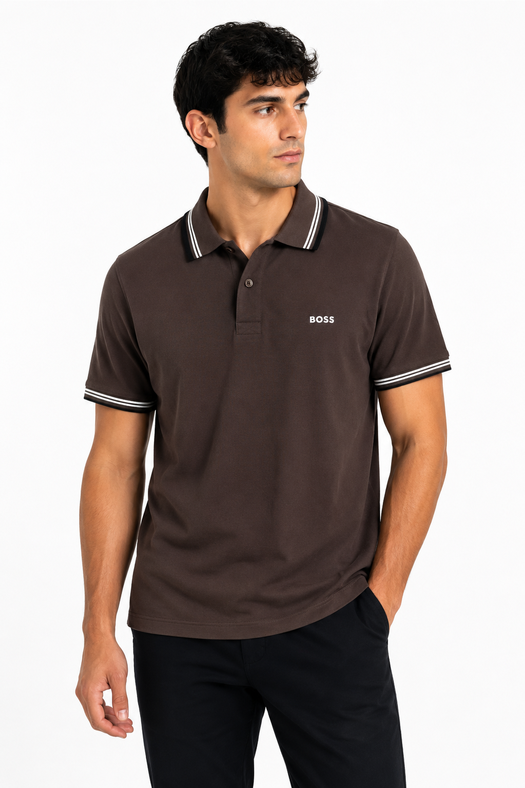 BOSS POLO BROWN brown / M