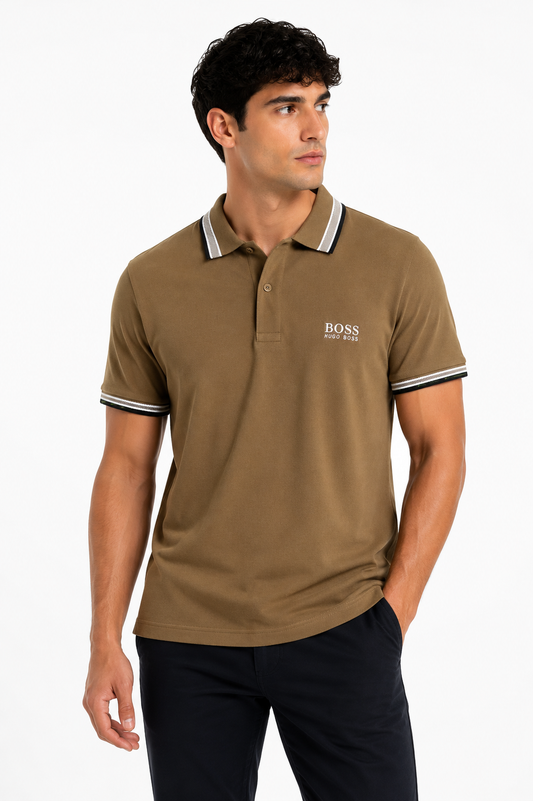 BOSS POLO DARK dark tan / XL