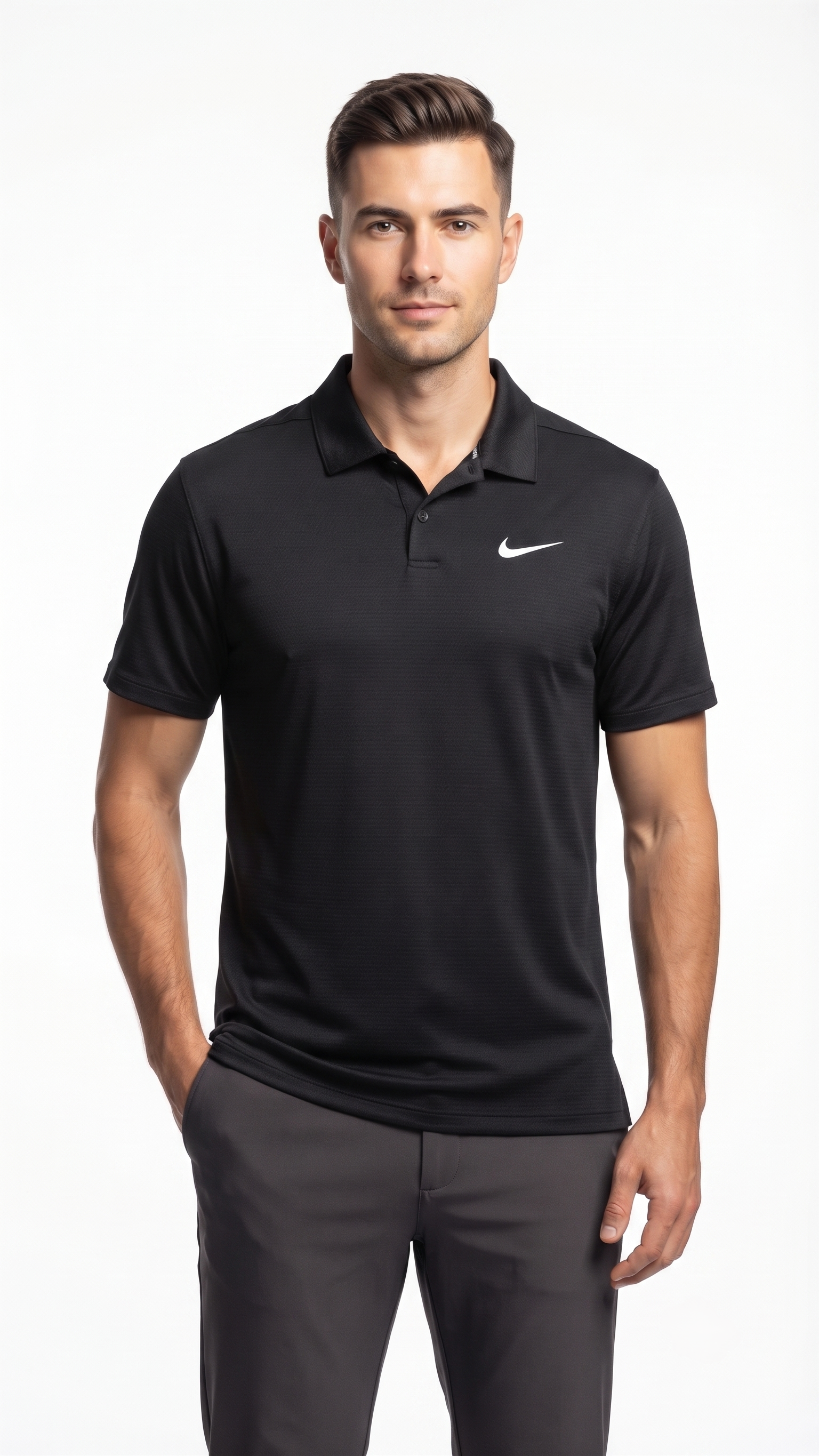 NIKE POLO DRI-FIT BLACK black / L