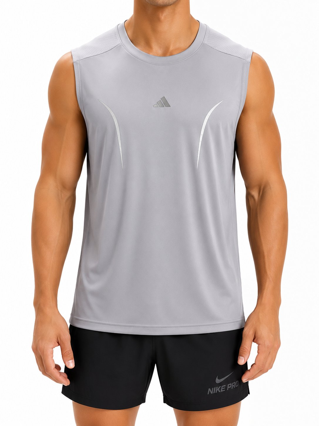ADIDAS I-SHIRT L.GREY 3762 light grey / S