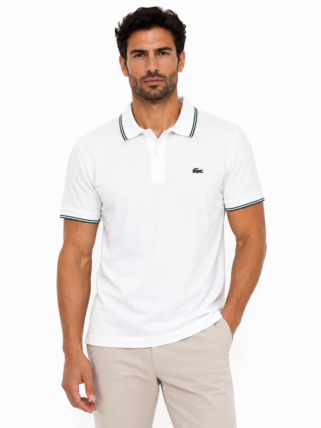 LACOSTE POLO 10007 white / XXXXL