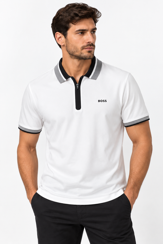 Boss Polo 10052 White Polo M / White