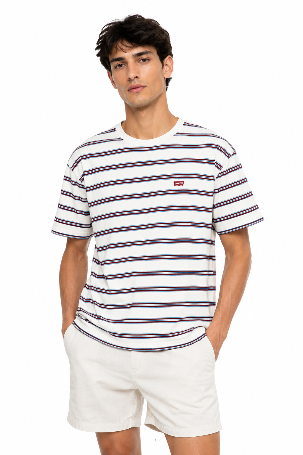 LEVIS T-SHIRT WHITE&BLUE&BORDO white&blue&bordo / S
