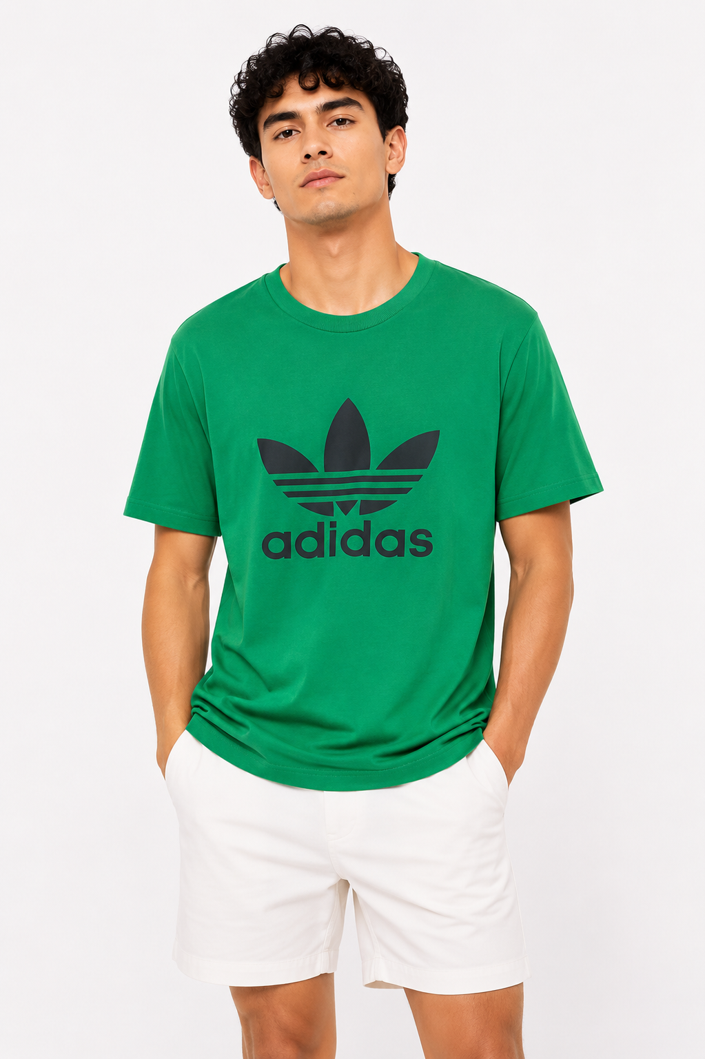 ADIDAS T-SHIRT GREEN&BLACK green&black / XL