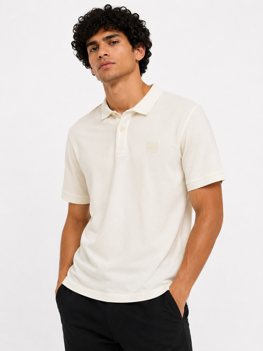 BOSS POLO LIGHT BEIGE light beige / M