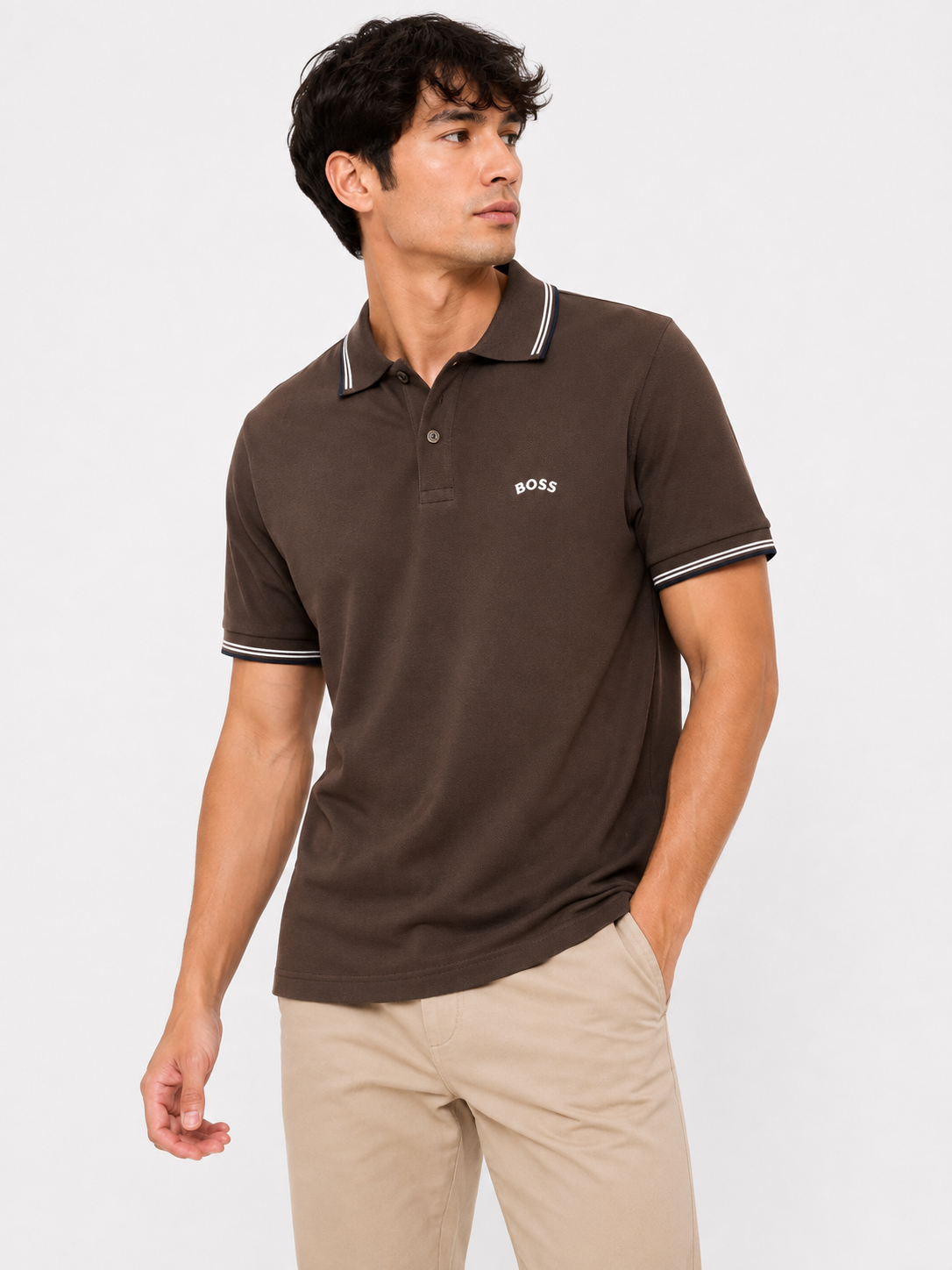 BOSS POLO BROWN brown / M