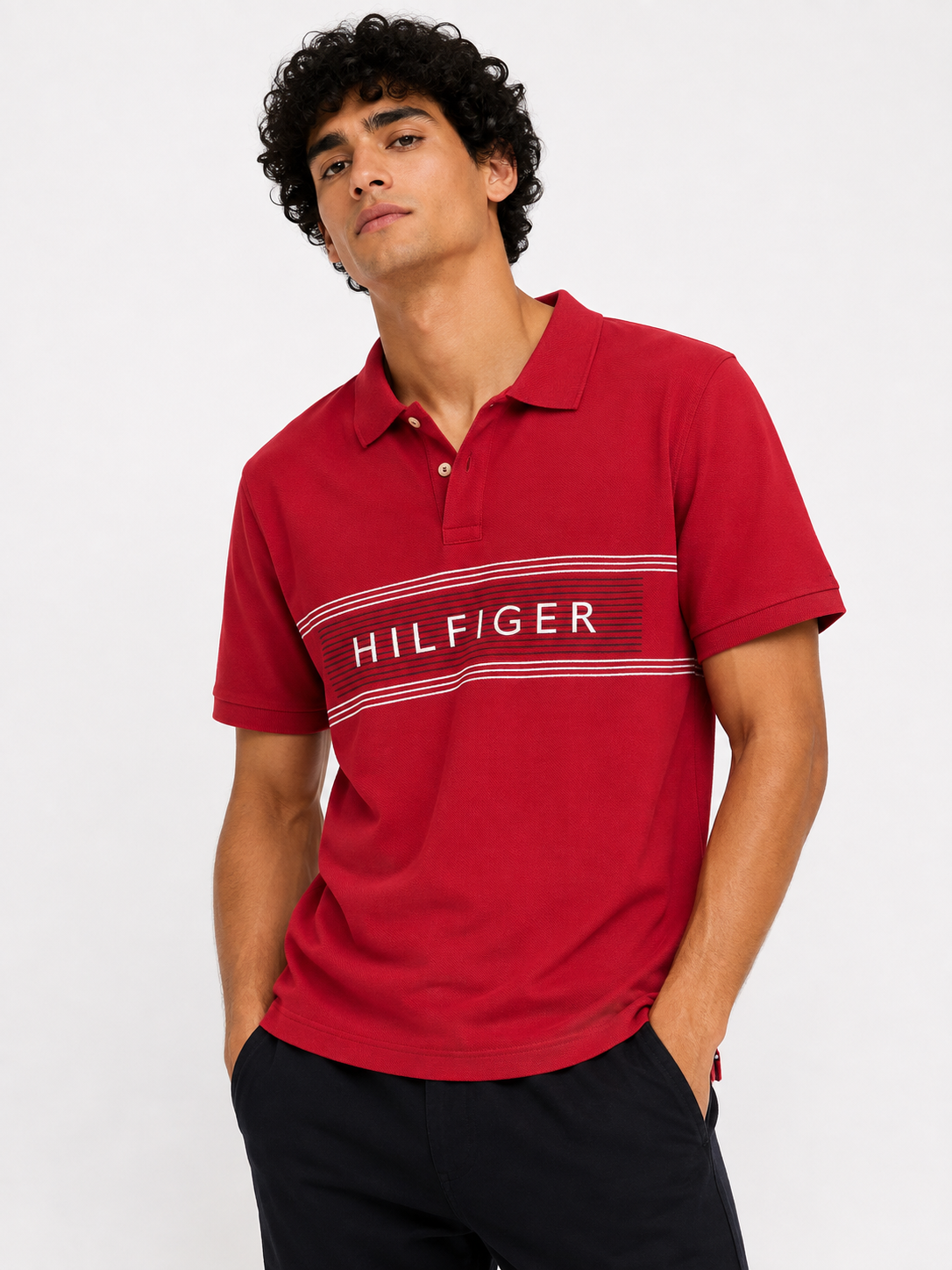 TOMMY POLO RED&WHT red&white / S