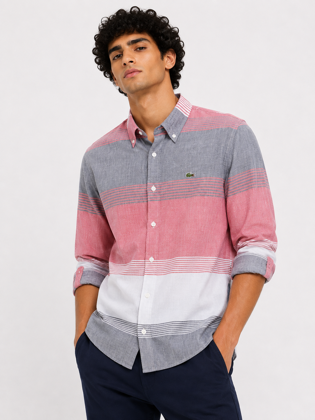 LACOSTE SHIRT PINK&MULTI pink&multi / S