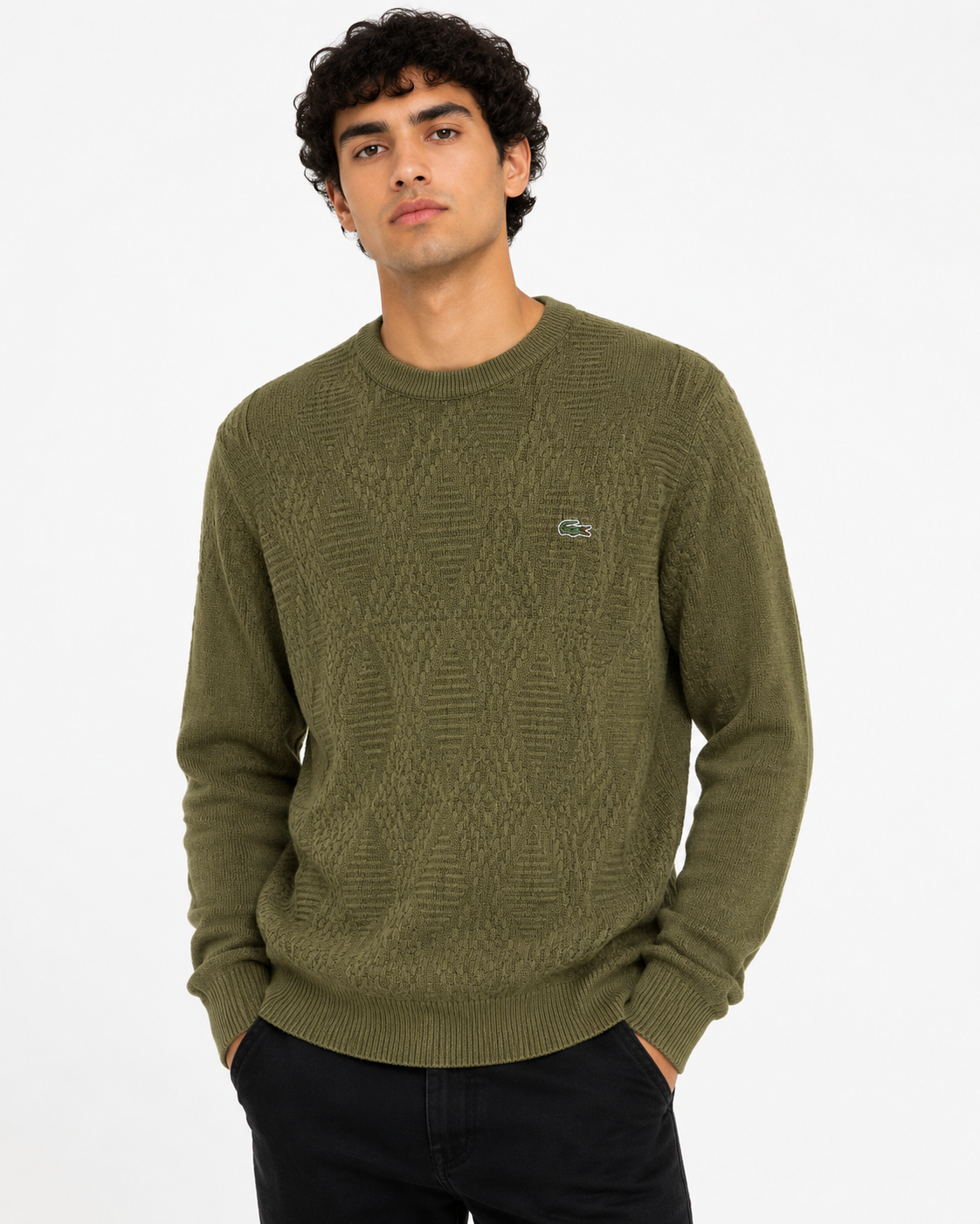 Lacoste Sweatshirt Olive 7120 Olive Green Sweatshirt M / Olive Green