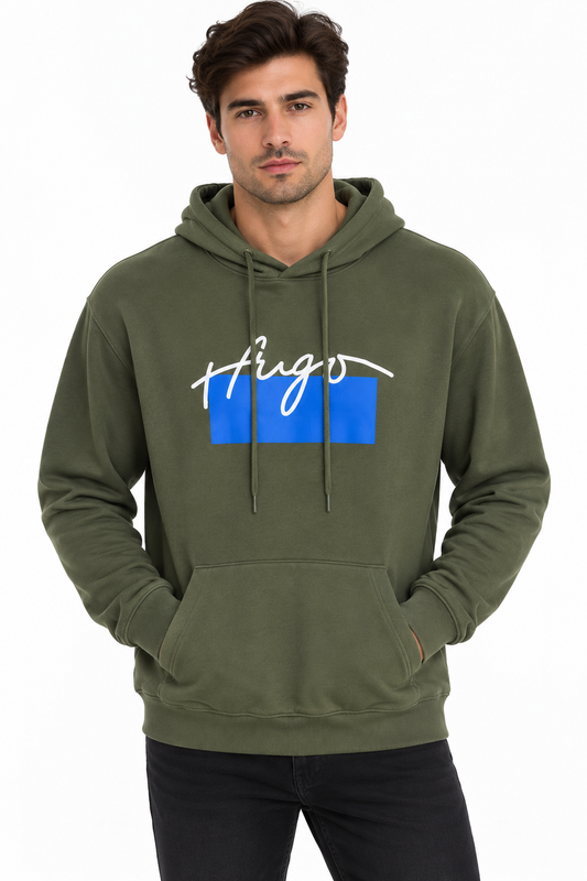 HUGO BOSS HOODIE OLIVE olive green / XL
